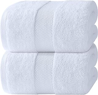 Luxury Bath Sheets Towels for Adults Extra Large | Highly Absorbent Hotel Collection | 35×70 Inch | 2 Pack (White)