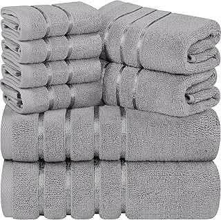 Utopia Towels 8-Piece Luxury Towel Set, 2 Bath Towels, 2 Hand Towels, and 4 Wash Cloths, 600 GSM 100% Ring Spun Cotton Hig…