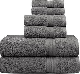 Trends Alley Bourgeois Luxury Bath Towel Set (Pack of 6) | 2 Bath Towels, 2 Hand Towels & 2 Washcloths | 100% Combed Cotto...