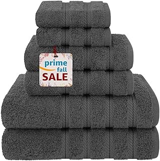 Safi Plus 6 Pieces Luxury Towel Sets with 2 Bath Towels,2 Hand Towels, and 2 Washcloths | 00% Combed Cotton Ultra Soft Hig…