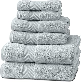 Natureva Home – Bamboo Cotton Bath Towels, Set of 6 | Super Absorbent, Quick Dry, Extra Plush | Bamboo Viscose & Zero-Twis…