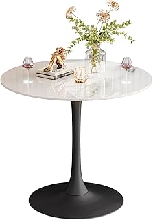 Kitchen Dining Table Marble Tabletop: Round 76cm Modern Sintered Stone Cold Jadeite Natures White Marble Top Dinner Tables…