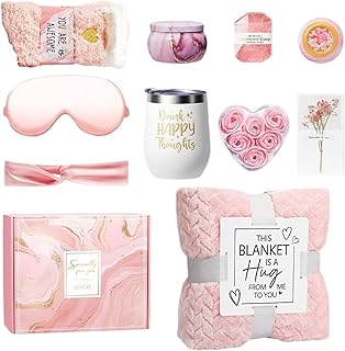 Self-Care Set for Women,Self-Care Spa Kit for Women | Luxury Wellness Box with Flannel Blanket for Mom Her Friends Sister ...